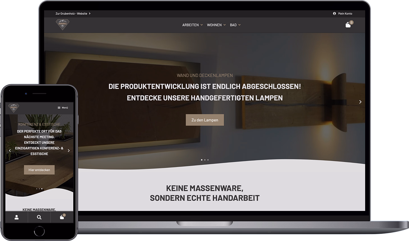 Projekt Grubenholz Onlineshop Screenshot