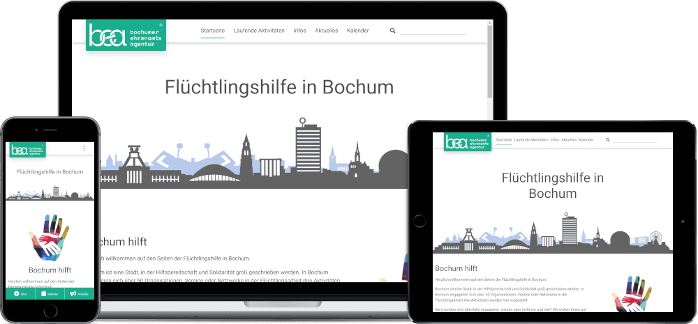 Flüchtlingshilfe Bochum - Paket Webdesign Bochum