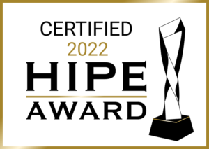 Zertifikat HIPE Award 2022 für herausragende Webentwicklung